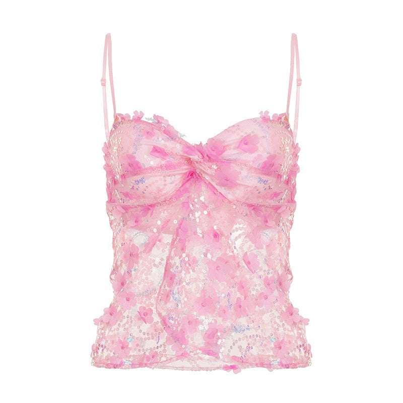 Mariposa Sequin Mesh Camisole