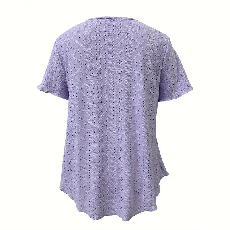 Elodie Scallop V-Neck Blouse