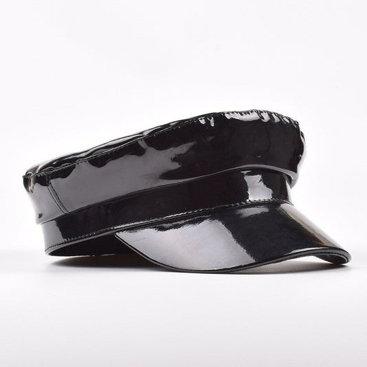 Noelle Patent Leather Navy Cap
