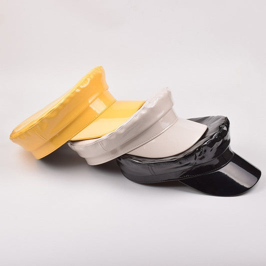 Noelle Patent Leather Navy Cap