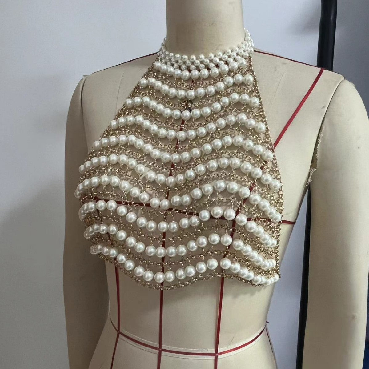 Seleste Pearl Chain Vest Top